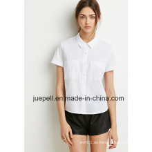 Cuffed Kurzarm Dual Chest Pocket Fashion Shirt